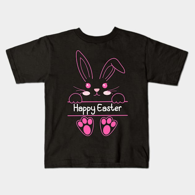 Funny Happy Easter Day Bunny Rabbit Face Easter Day 2022 Kids T-Shirt by Jhon Towel